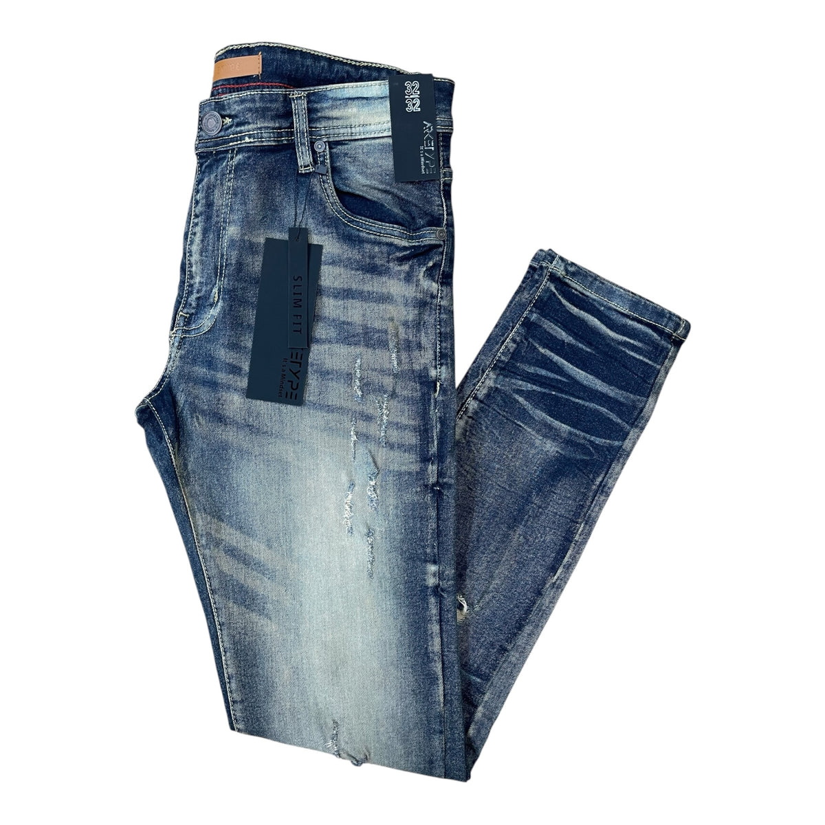 WH-P621 - Shadow Rip & Repair Slim-Fit Stretch Jeans