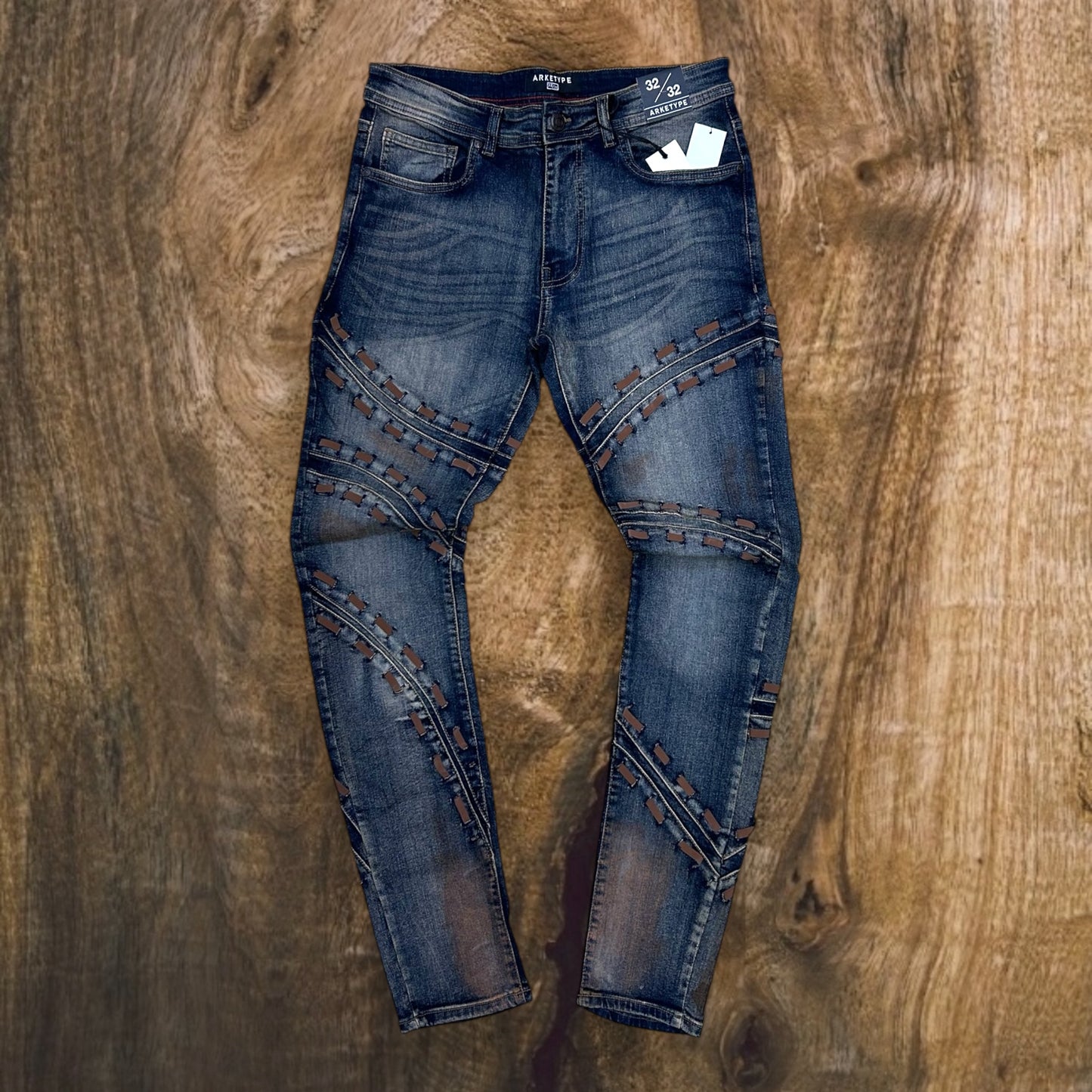 P425 - Nelson Laced Slim-Fit Stretch Jeans