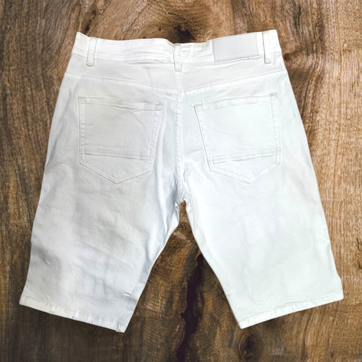 S523 - Twill Ripped Stretch Shorts