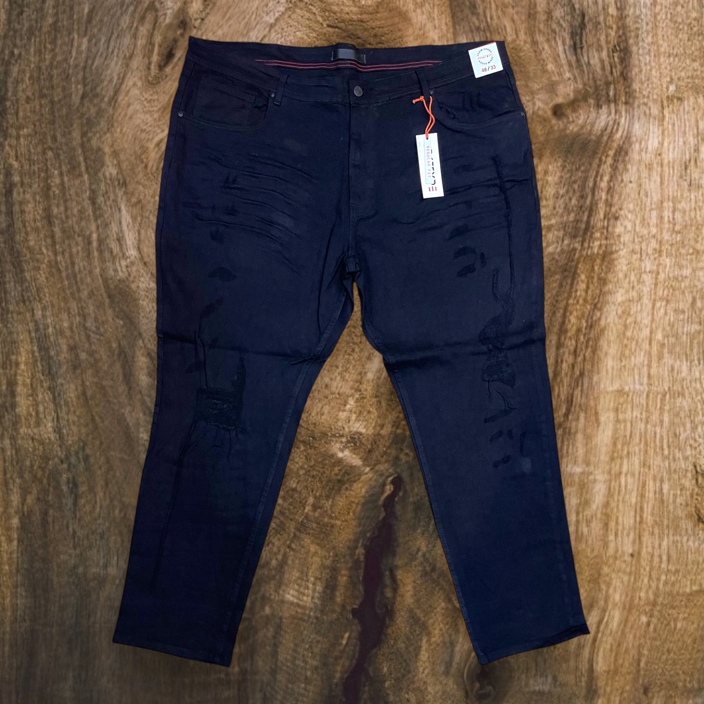 P401X - Big Men's Bolt Ripped Slim-Fit Stretch Jeans