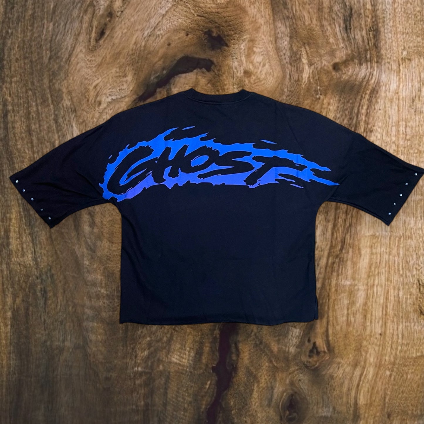 T1260 - Ghost Cropped Top T-Shirt (Black)