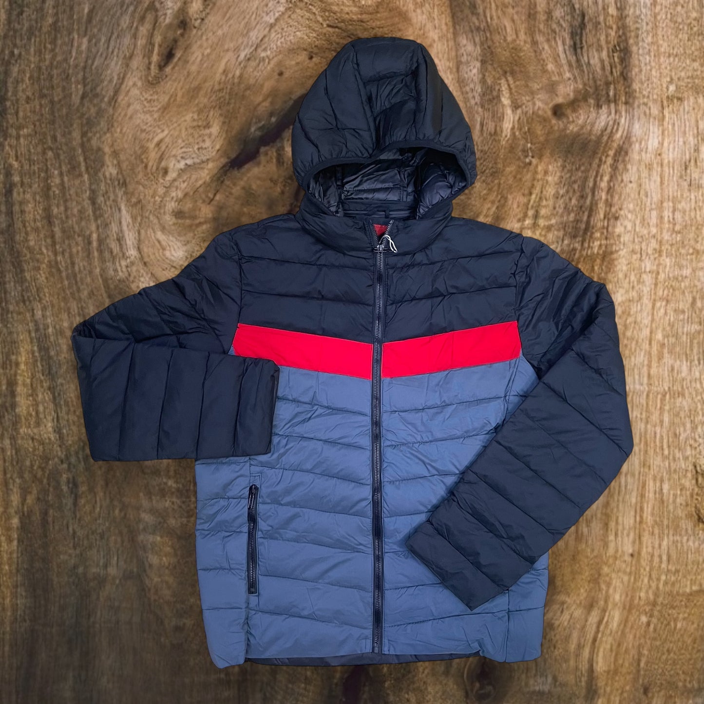88987 - Men's Packable Padded Jacket with Removable Hoodie