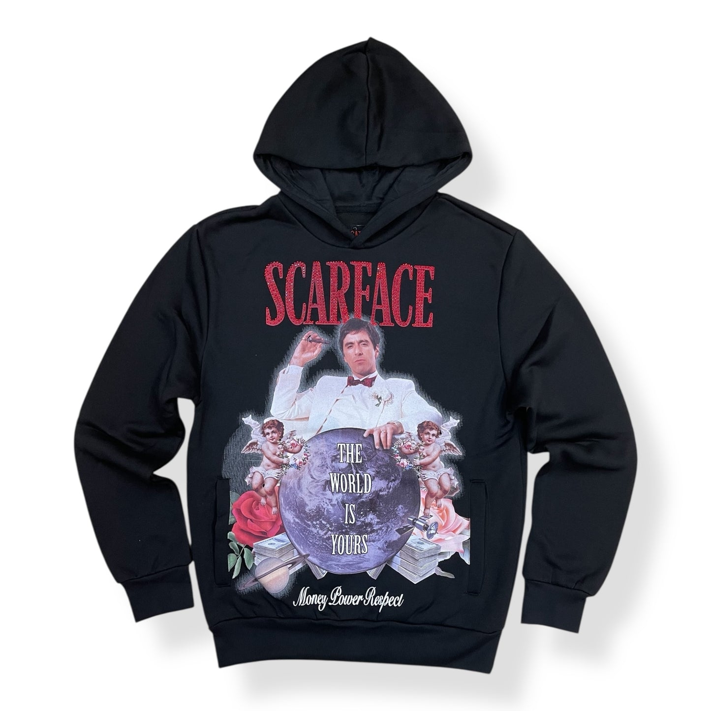 RE5-100 - Scarface Rhinestone Hoodie