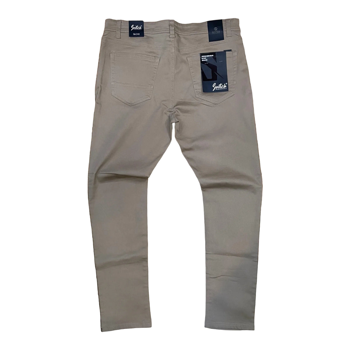 Switch SS3560 Span Twill casual slim-fit stretch pants in khaki beige.