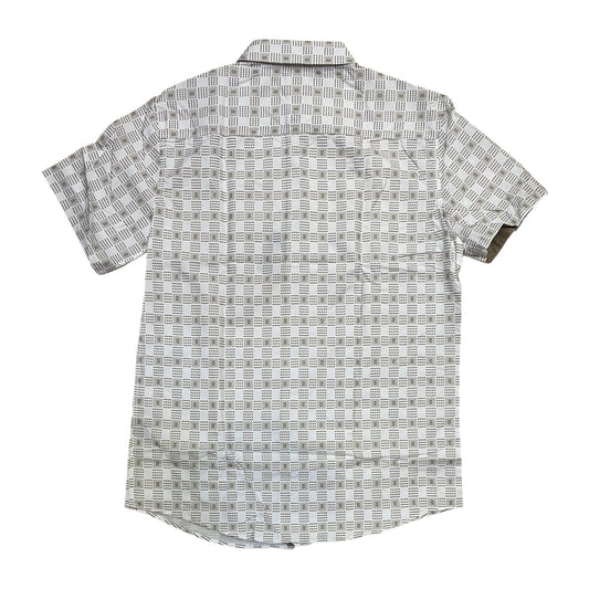 RS2239 - Monochromatic Patterned Modern Fit Short Sleeve Button Down Shirt