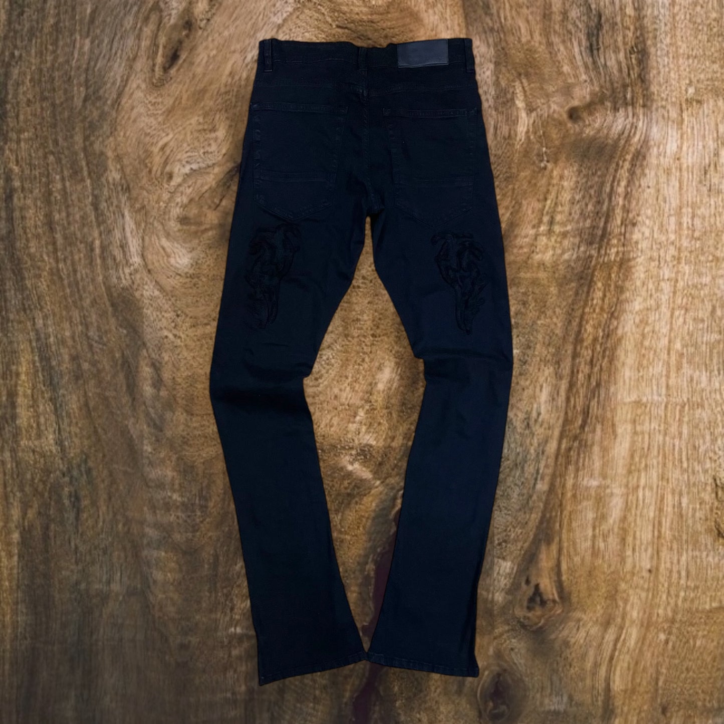 P524 - Premium Tribal Stacked Flare Jeans