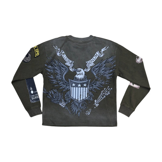 WH-3163-246 - Only US Military Style with Studded Stars Graphic L/S Thermal