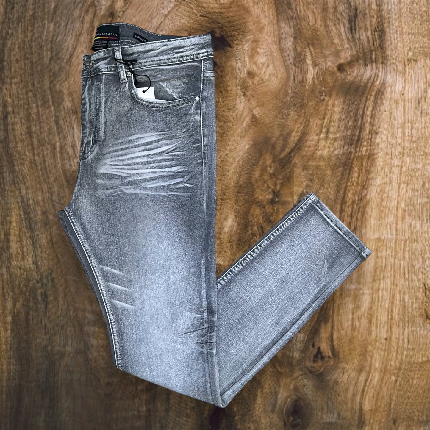 SF2620 - Washed Clean Look Denim Slim-Fit Stretch Jeans