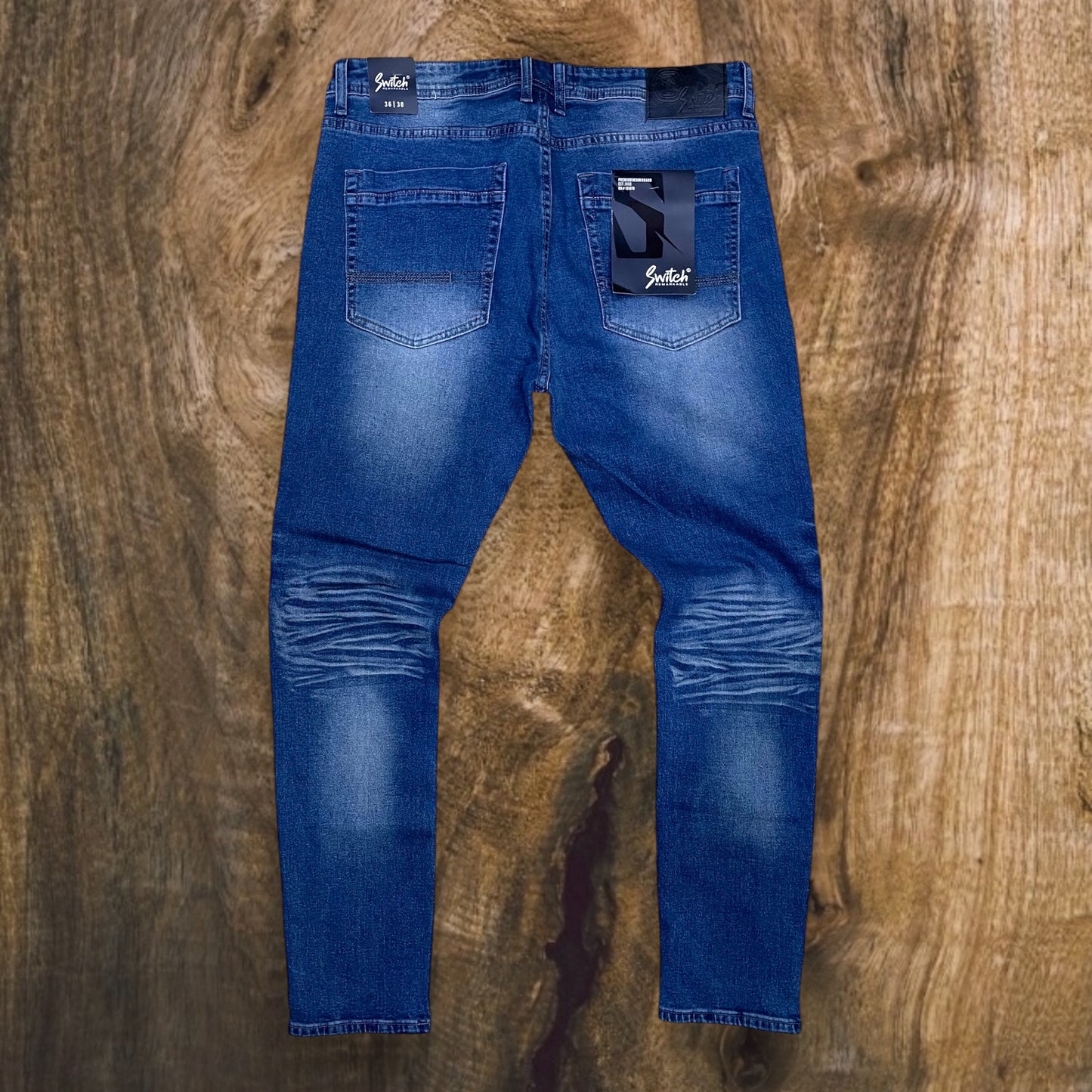 SF2620 - Washed Clean Look Denim Slim-Fit Stretch Jeans