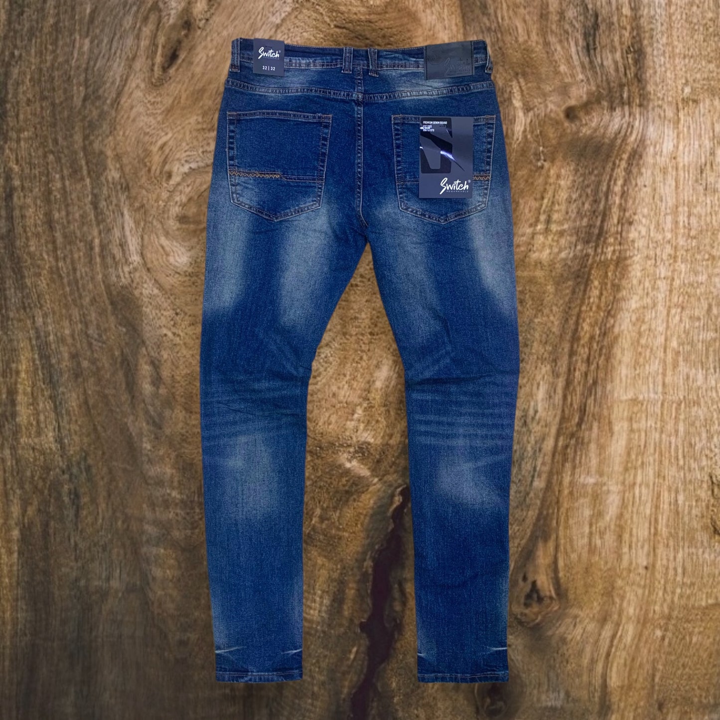 SS4606 - Premium Washed Ripped Slim-Fit Stretch Denim Jeans