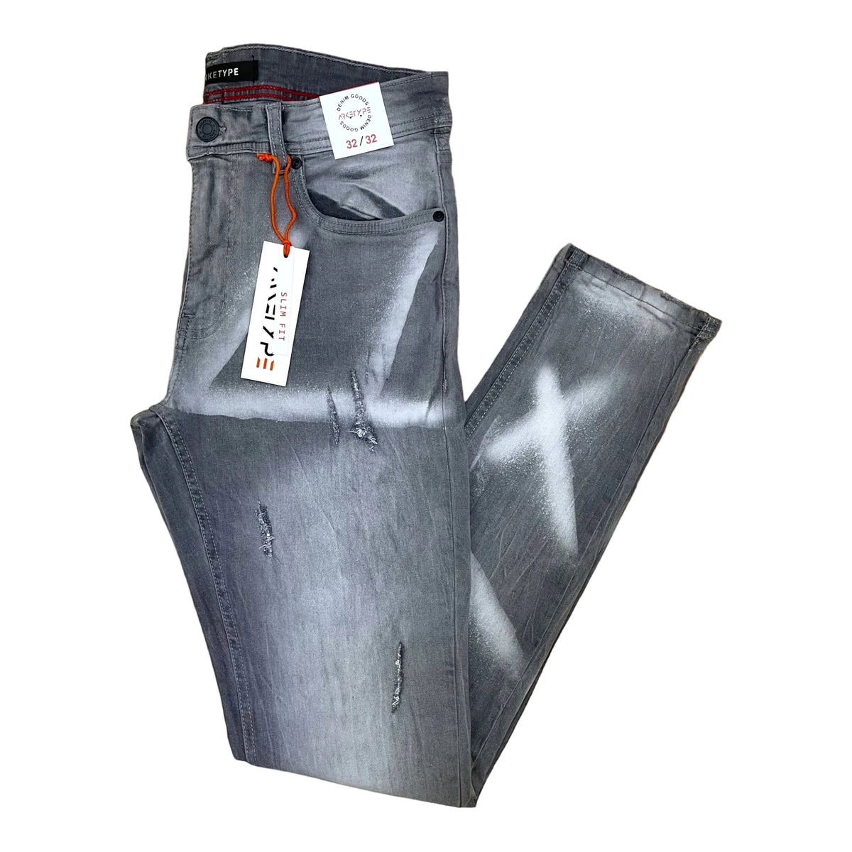 P542 - Jackson Rip & Repair Faded Wash Slim-Fit Stretch Jeans
