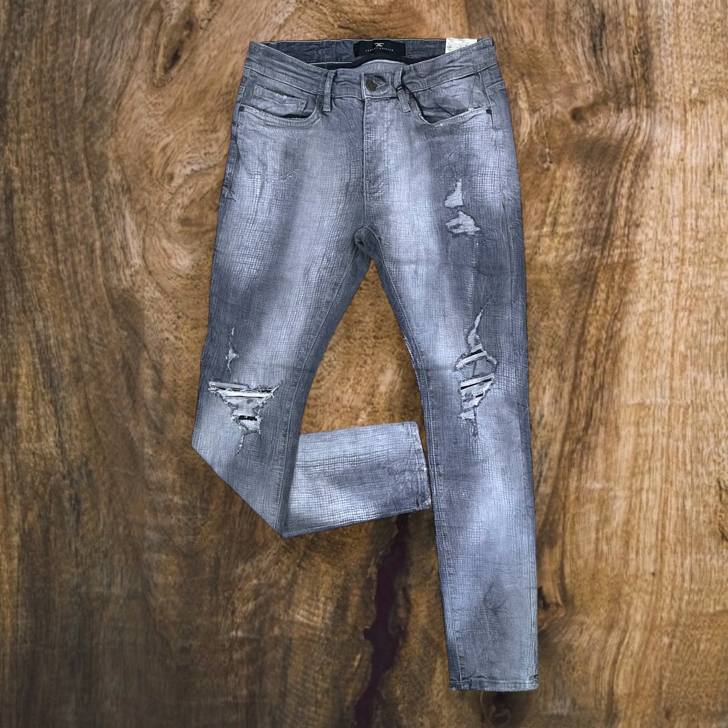 JS1222 - Sprayed on Mesh Slim-Fit Stretch Jeans