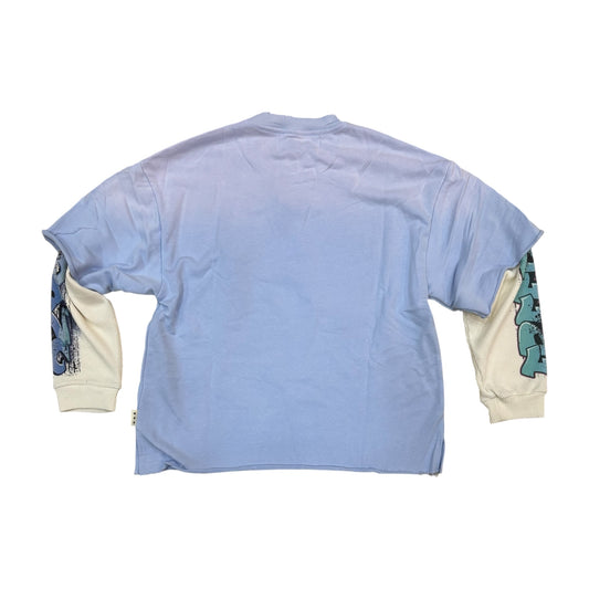 WH-C1646 - Freedom Bonjour Long Sleeve with Rhinestones Polo Boxy Shirt