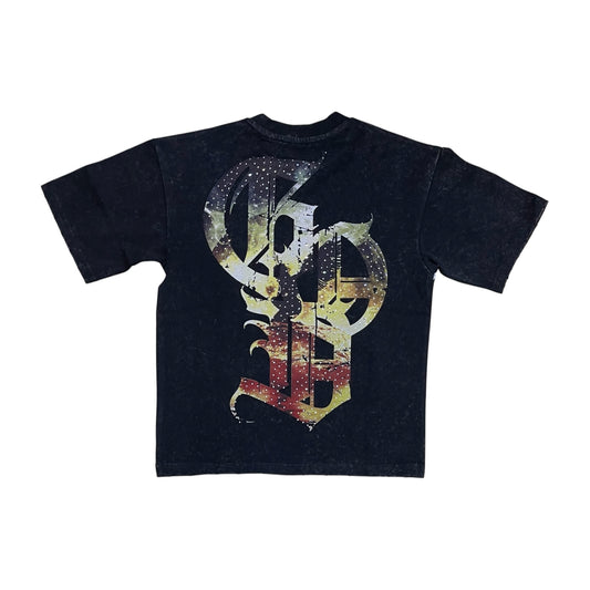 KR603K - Boy's/Kid's Messenger of God Rhinestones Cropped Top T-Shirt