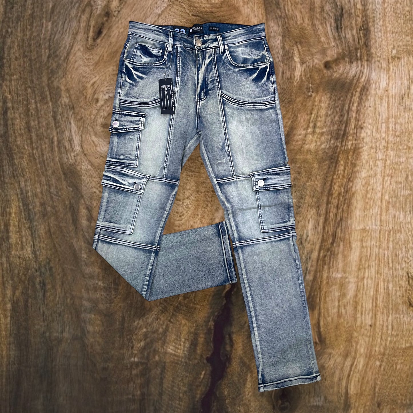 M8307D - Men's Flex Cargo Pocket Skinny Fit Jeans