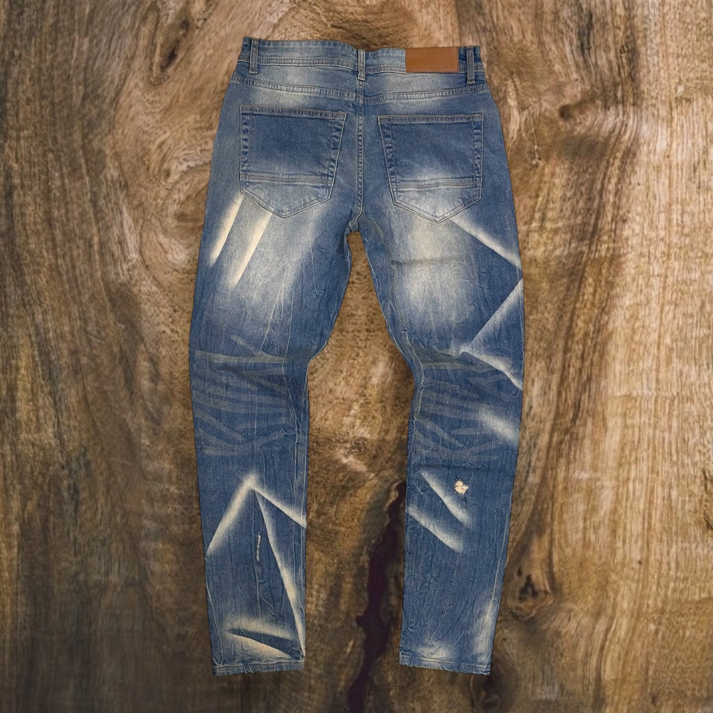 P542 - Jackson Rip & Repair Faded Wash Slim-Fit Stretch Jeans