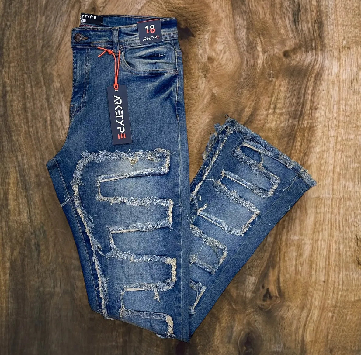 P482K - Boy's/Kid's Maze Stacked Jeans