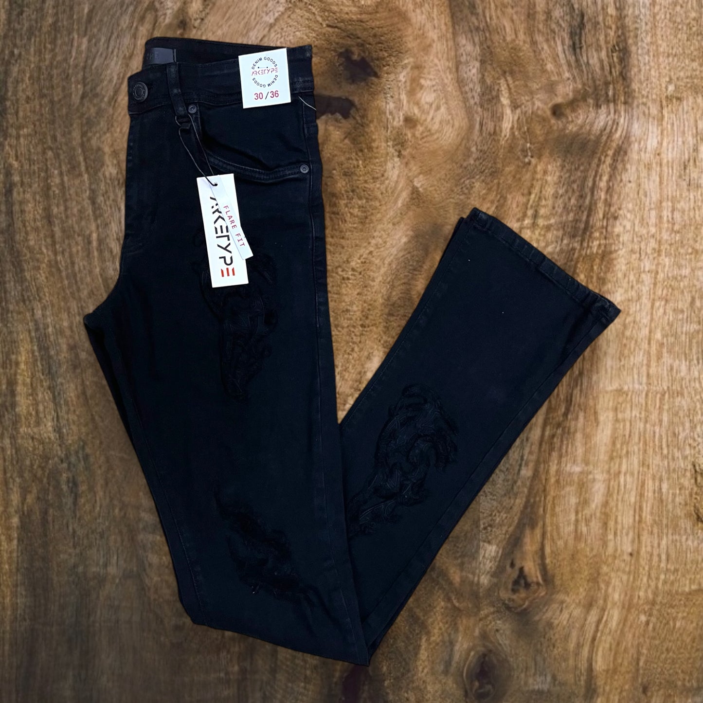 P524 - Premium Tribal Stacked Flare Jeans