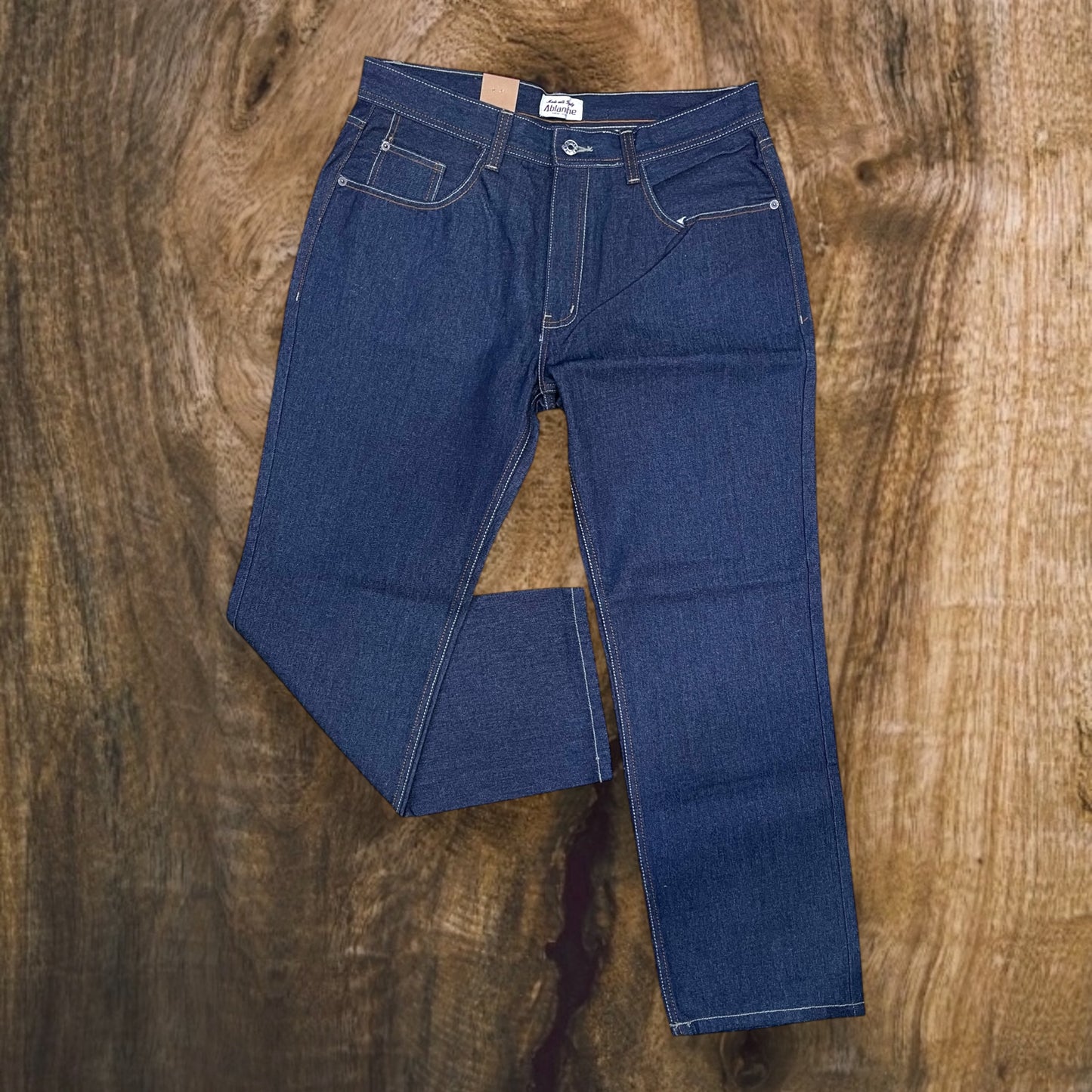 8RD60 - Basic Raw Denim Relaxed-Fit Pants
