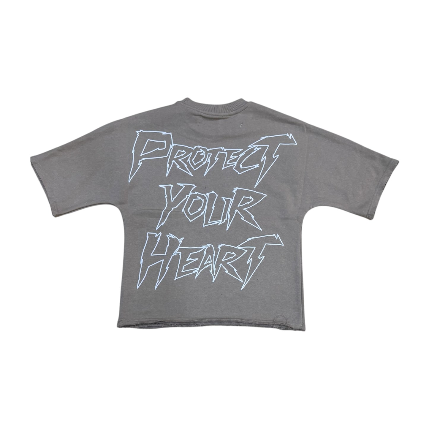 SD2622 - Iron Heart with Rhinestone French Terry Cropped Top