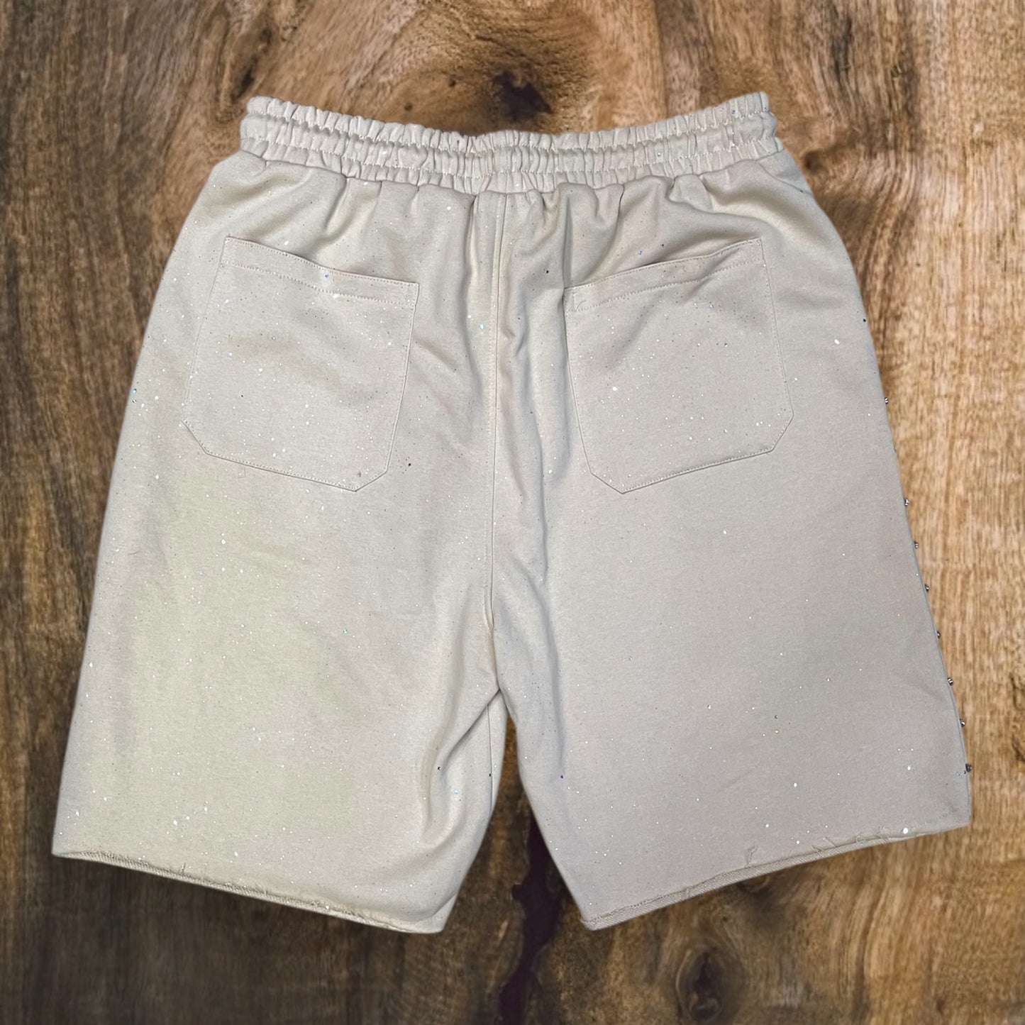 SP1279 - Rhinestones with Side Studs French Terry Shorts