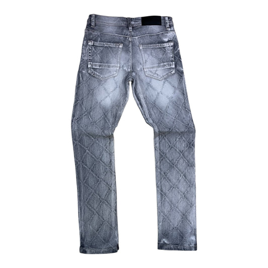 P428K - Boy's/Kids Diamond Pattern Slim-Fit Stretch Jeans