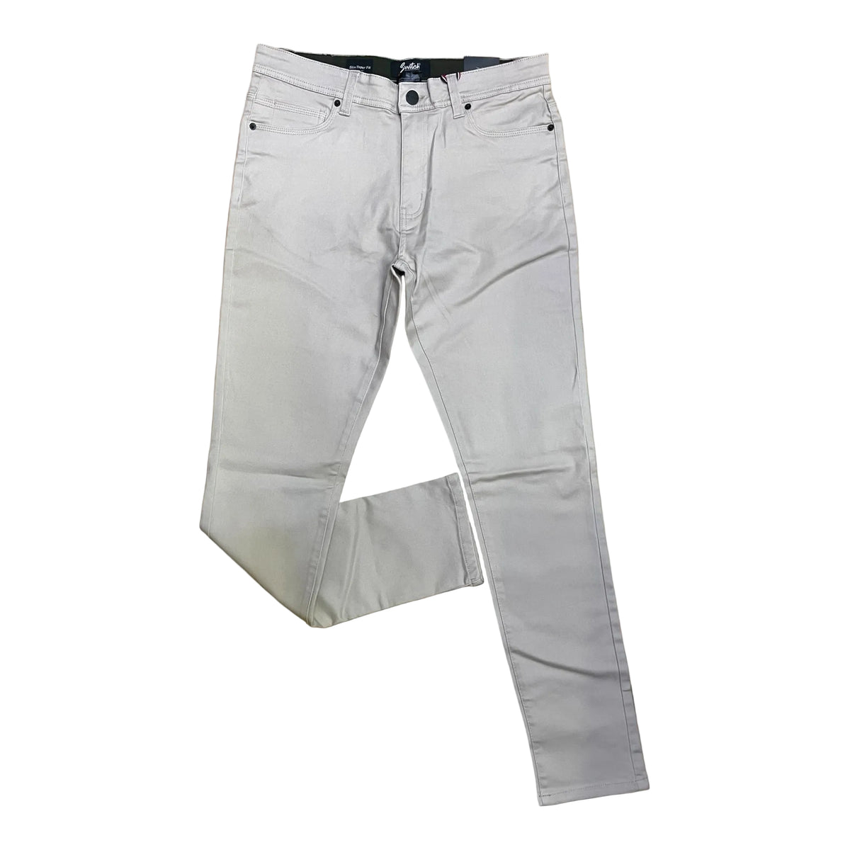 Switch SS3560 span twill casual slim-fit stretch pants in light grey