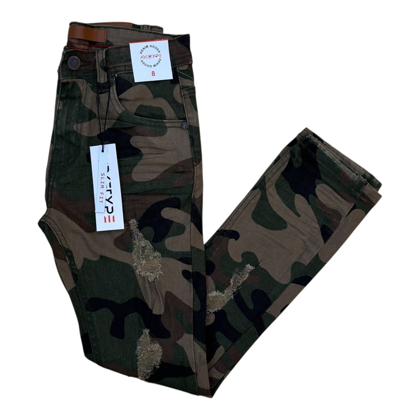 PC03K - Boy's/Kids Core Ripped Slim-Fit Stretch Jeans