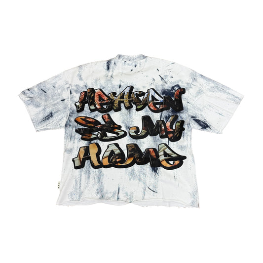 T1463 - Heaven is My Home with Rhinestones Cropped Top T-Shirt