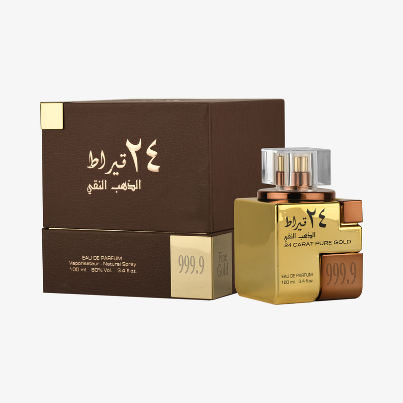 Lattafa 24 Carat Pure Gold for Men Eau de Parfum Spray, 3.4 Ounce