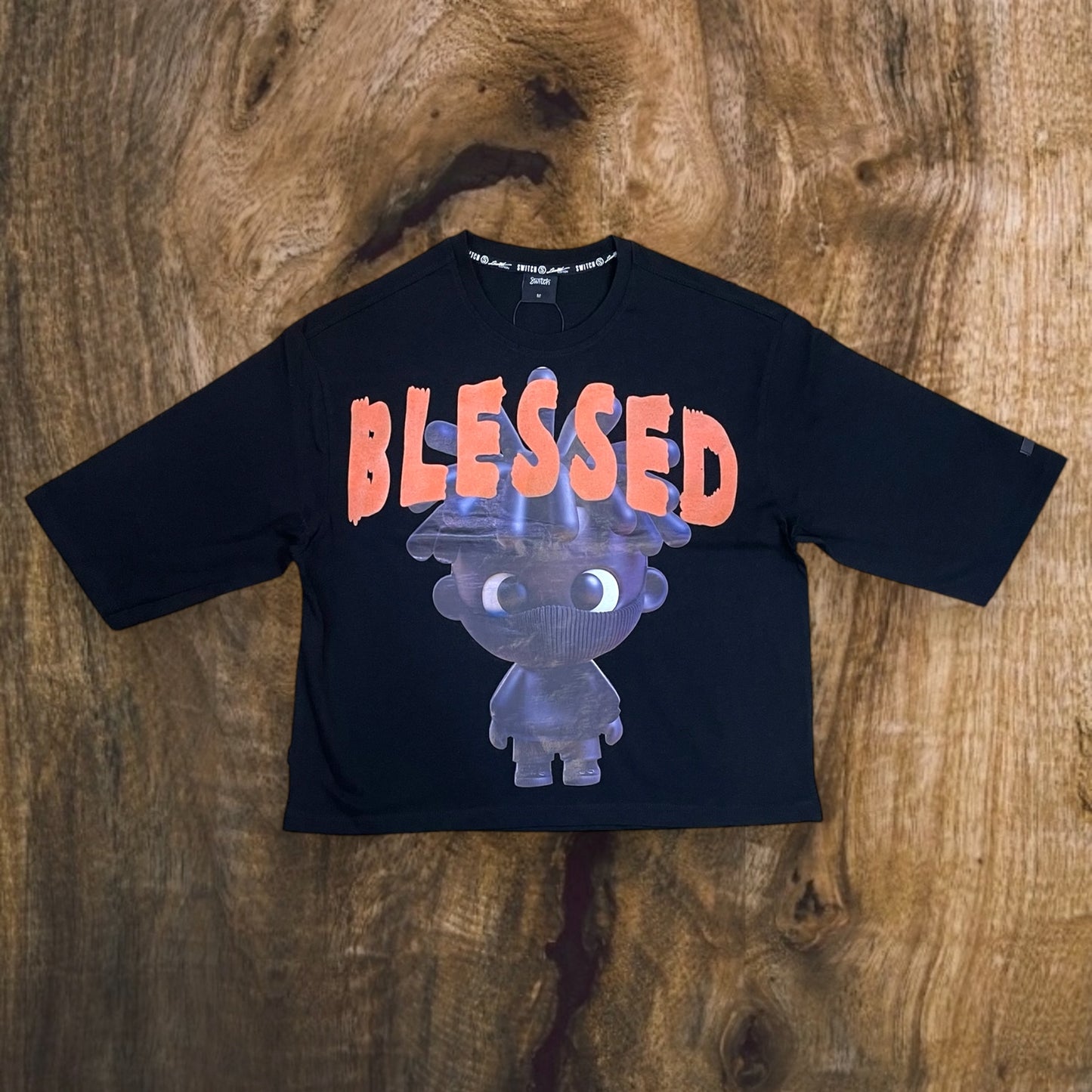 SS5119 - Blessed Graphic Cropped Top T-Shirt