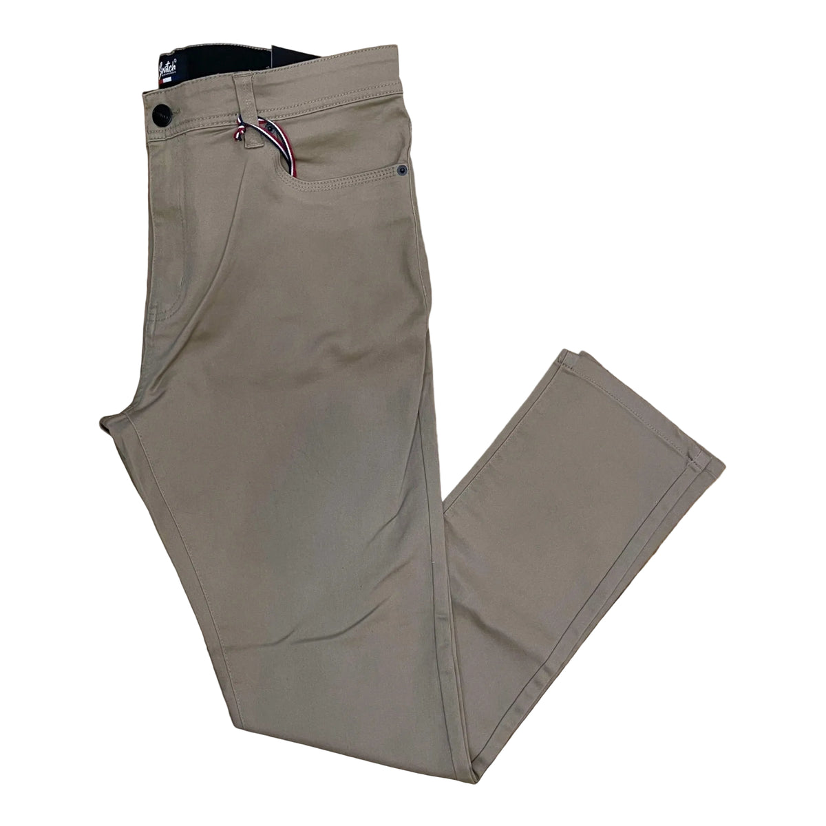 Switch Span Twill Casual Slim-Fit Stretch Pants in khaki