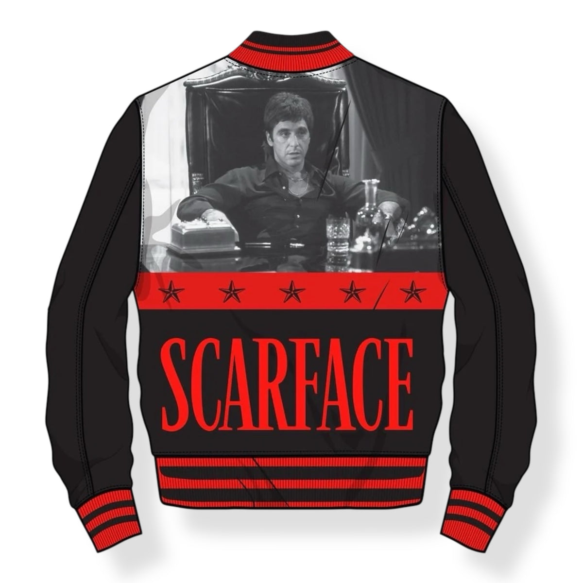 WH-SFER5-001 - SCARFACE "Money Power Respect" Varsity Jacket
