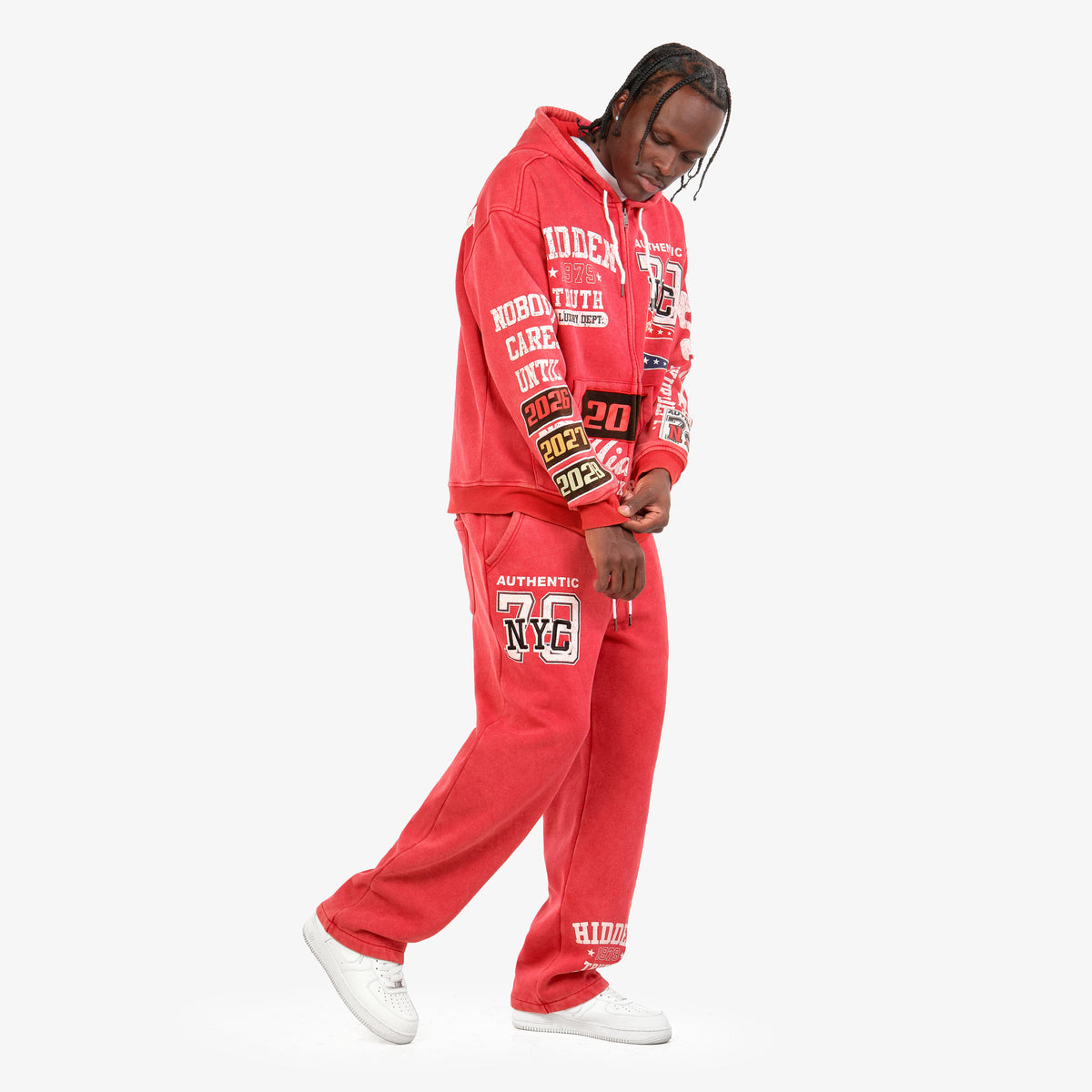 WH-631019 - Hidden Truth Pull Zip Fleece Set w/Straight Pants