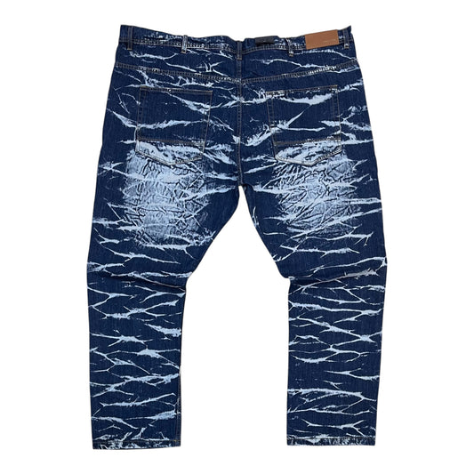 P17X - Big Men's Crinkle Wash Straight-Fit Non-Stretch Jeans