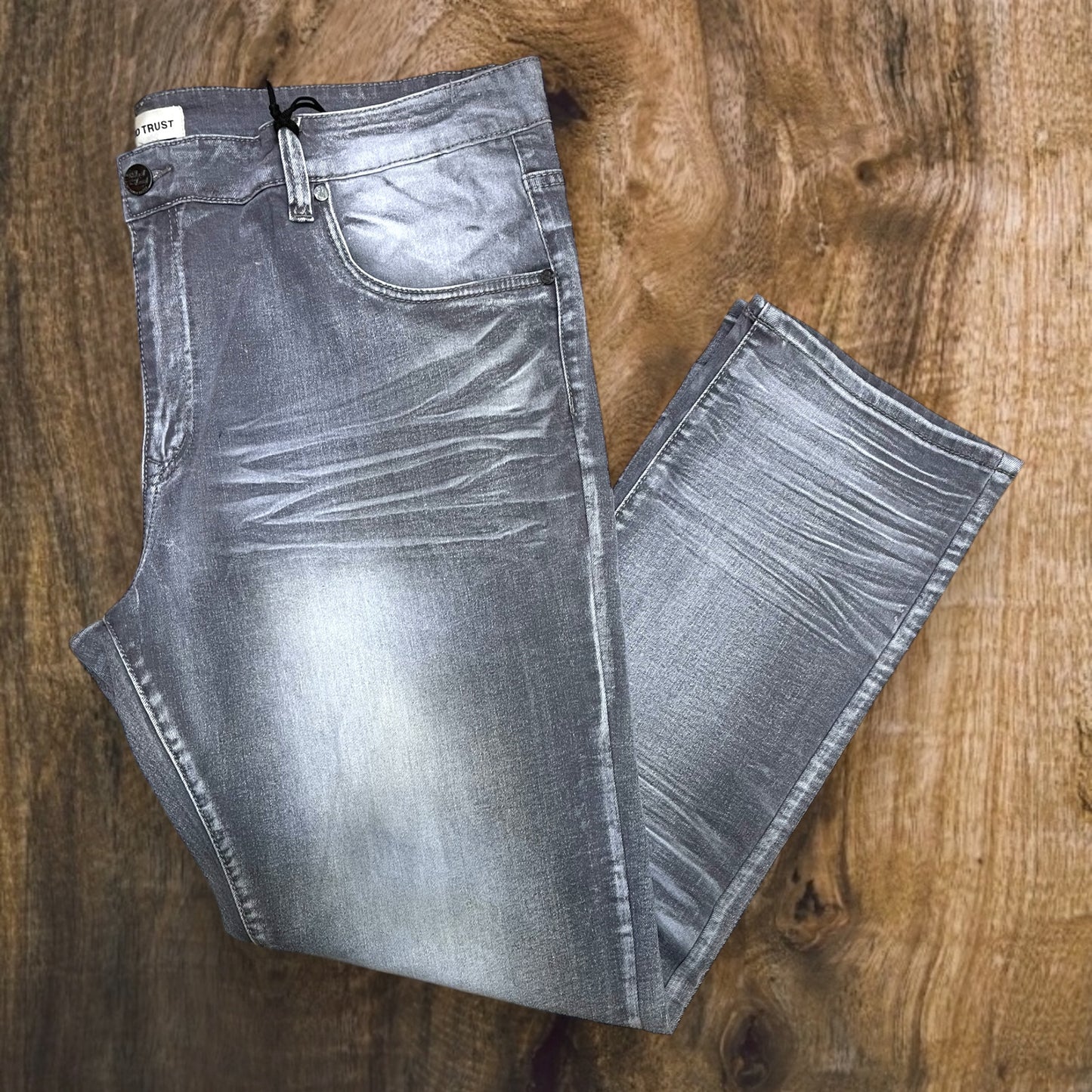 BTP24082X - Big Men's Washed Clean Look Denim Slim-Fit Stretch Jeans