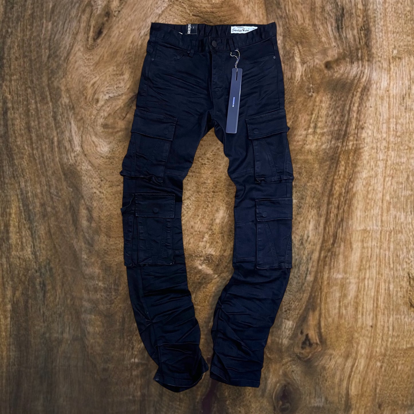 JP25143 - Premium Cargo Pocket Fashion Stacked Flare Jeans