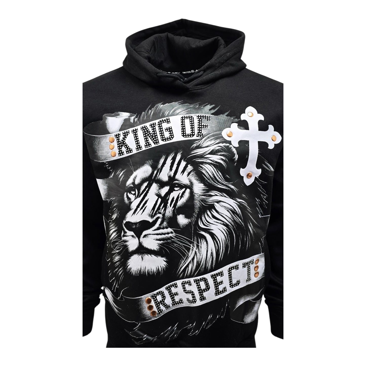 SW5220 - King of Respect Rhinestone Fleece Graphic Hoodie