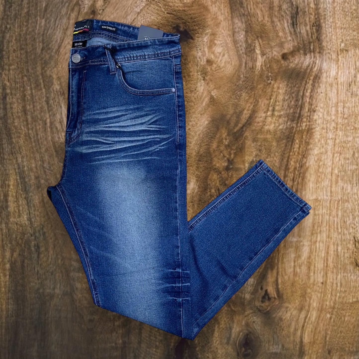 SF2620 - Washed Clean Look Denim Slim-Fit Stretch Jeans