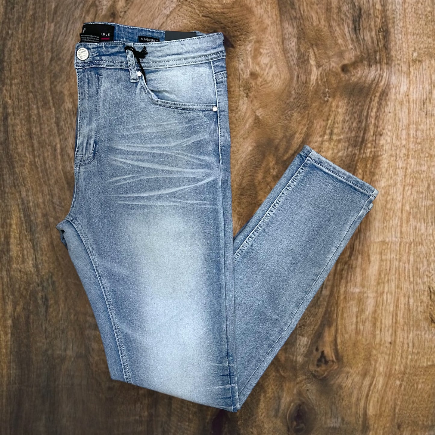 SF2620 - Washed Clean Look Denim Slim-Fit Stretch Jeans