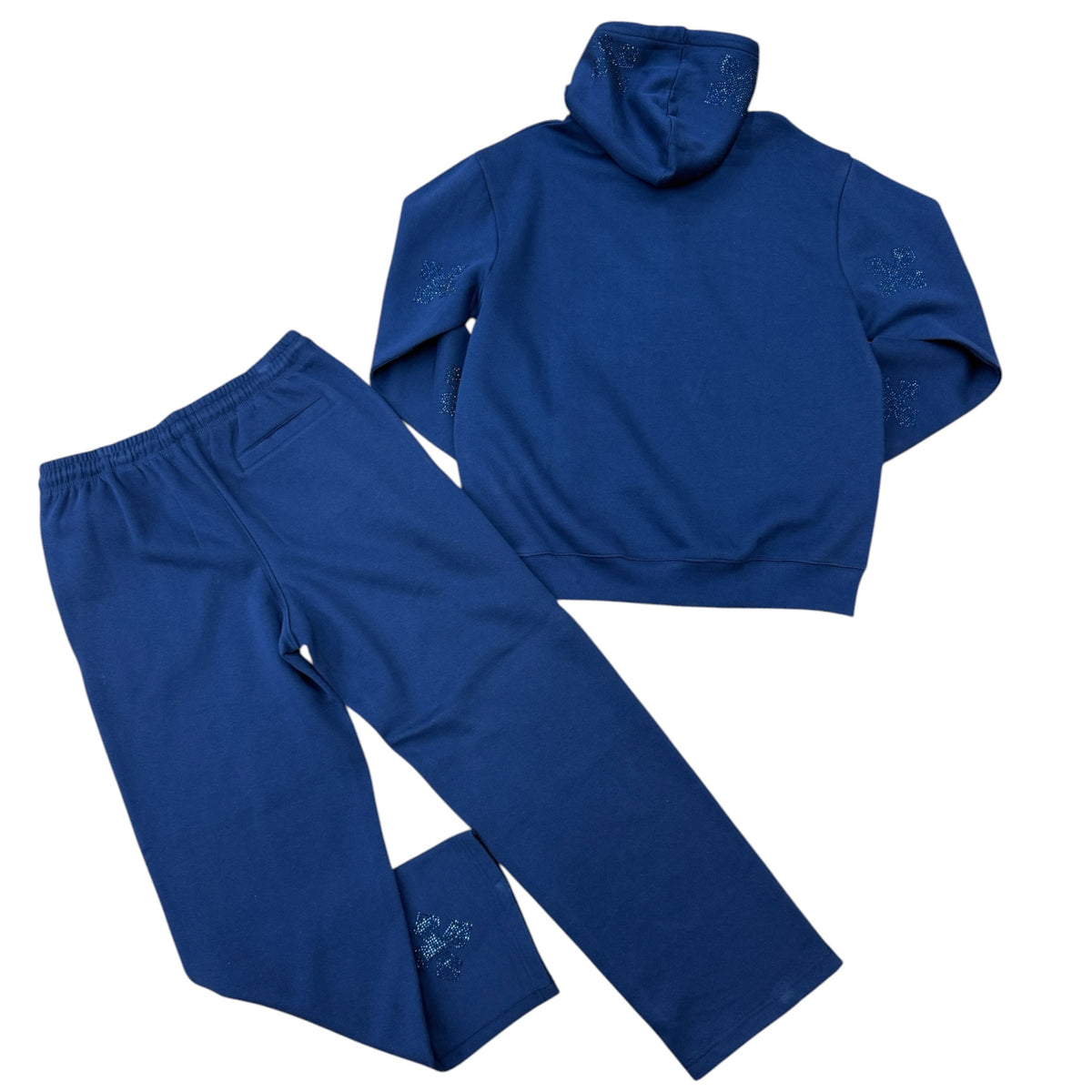 WH-FS565 - Cross Rhinestone Fleece Set w/Straight Pants