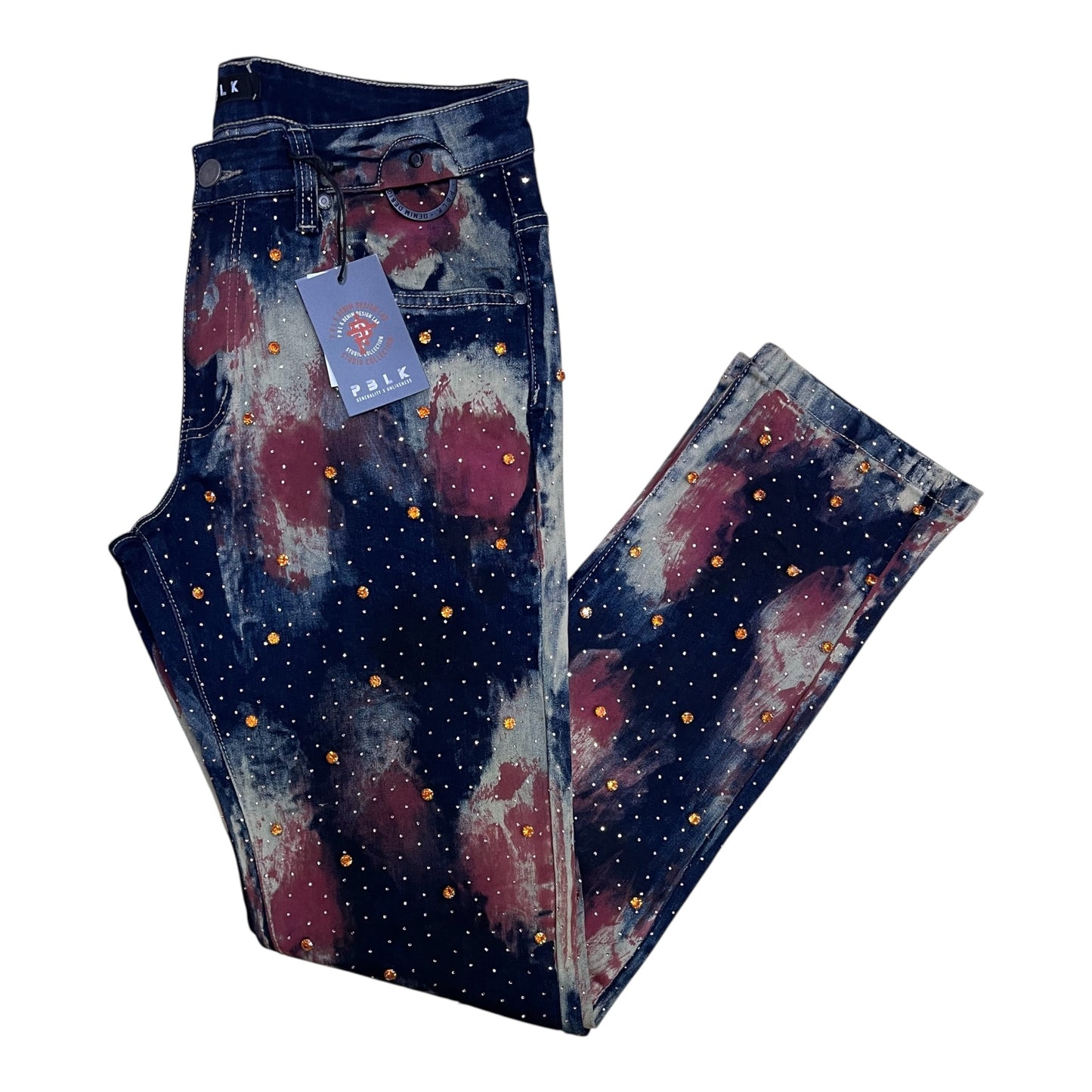 Kd2678 - Premium Gem-Studded n Rhinestone Slim-Fit Stretch Jeans