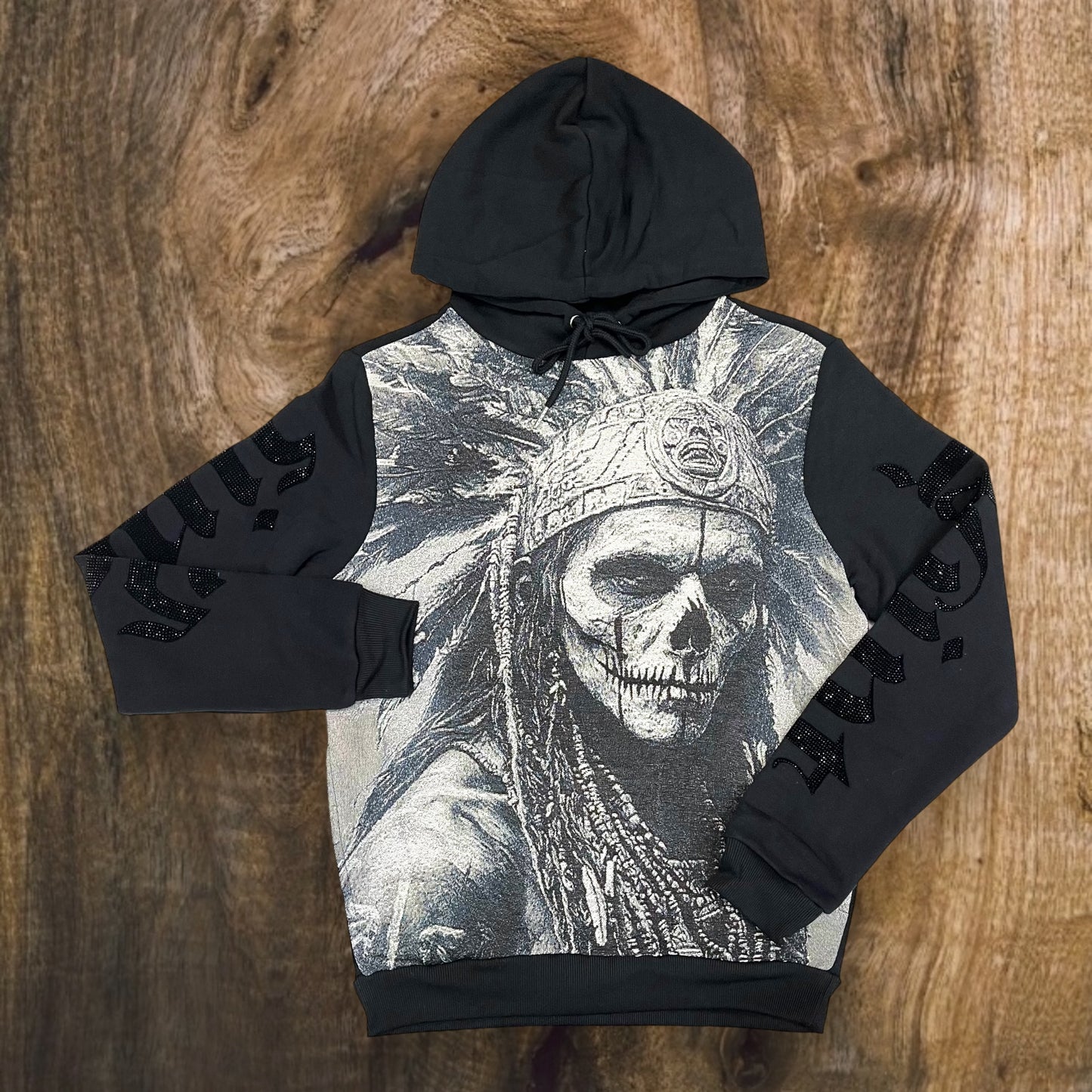 FB2554 - Sinner Rhinestone Tapestry Graphic Hoodie