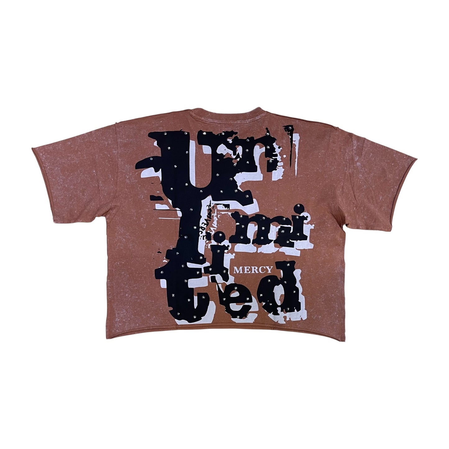 KR602 - Unlimited Mercy with Rhinestones Cropped Top T-Shirt