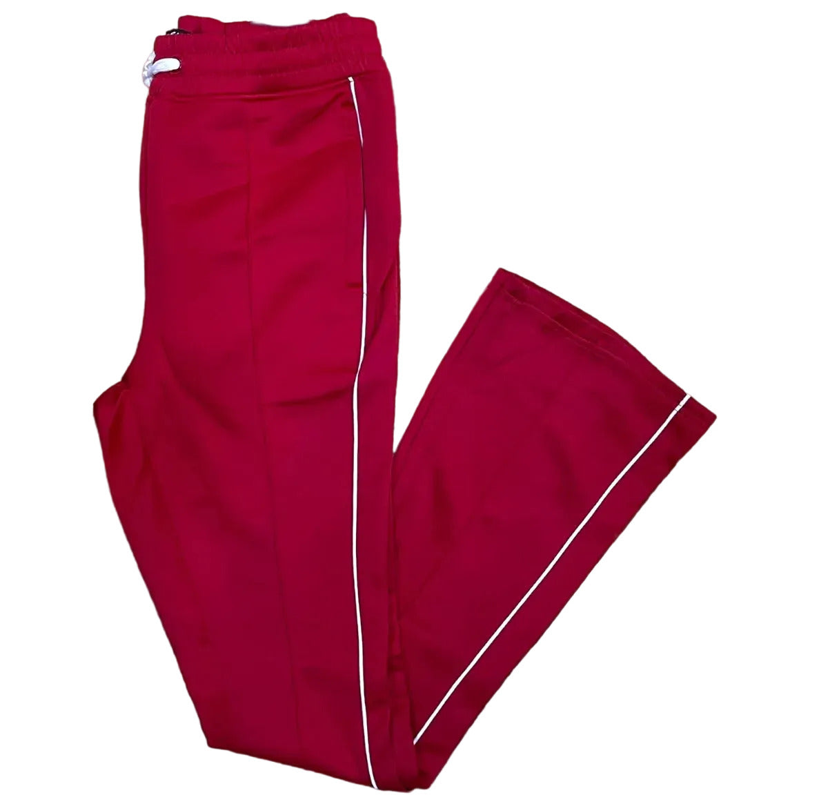 Rebel Minds / Ringspun red track pants with side stripes and drawstring waistband