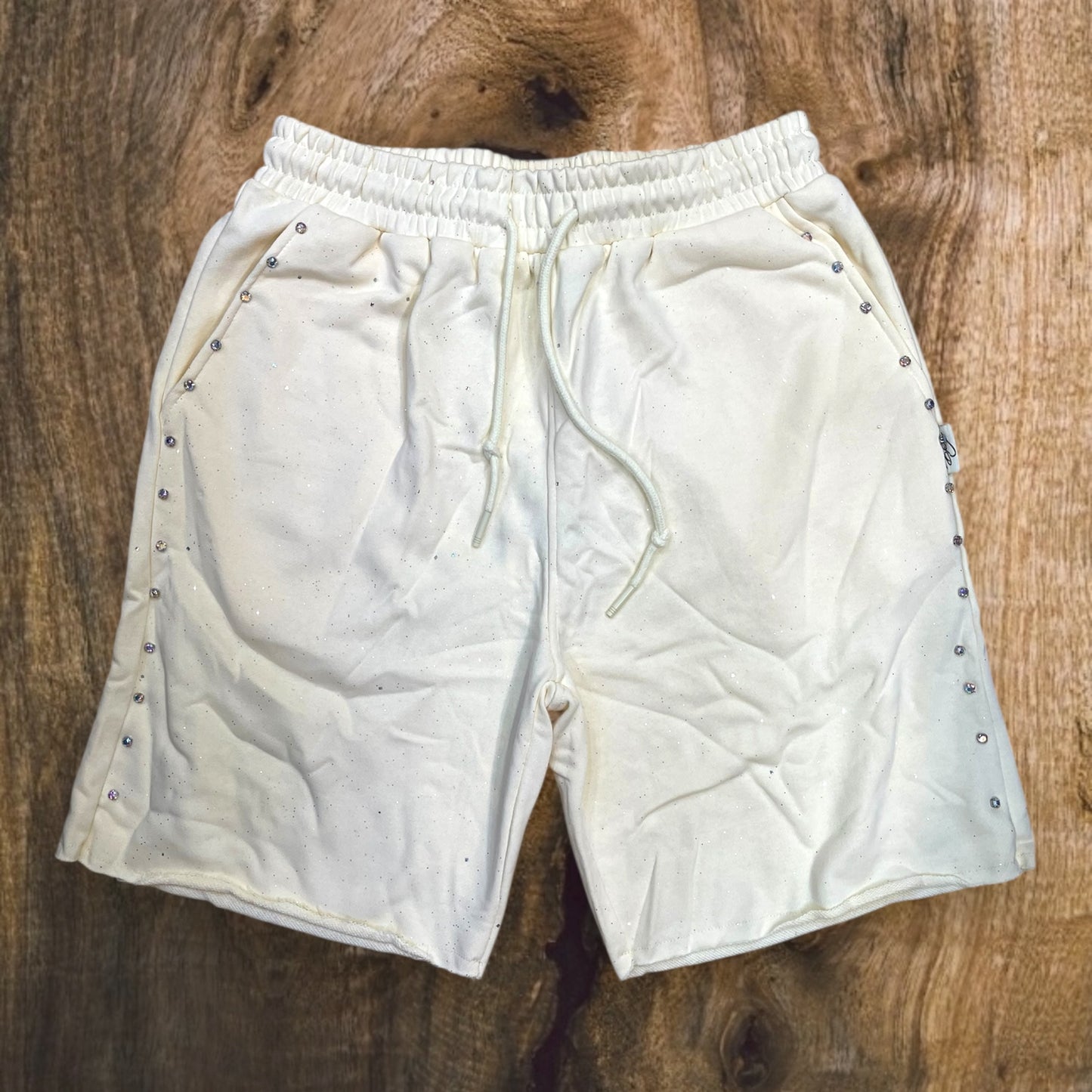 SP1279 - Rhinestones with Side Studs French Terry Shorts