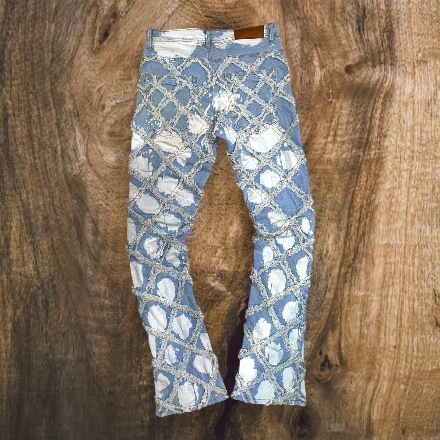 P525 - Premium Cross Roads Stacked Flare Jeans