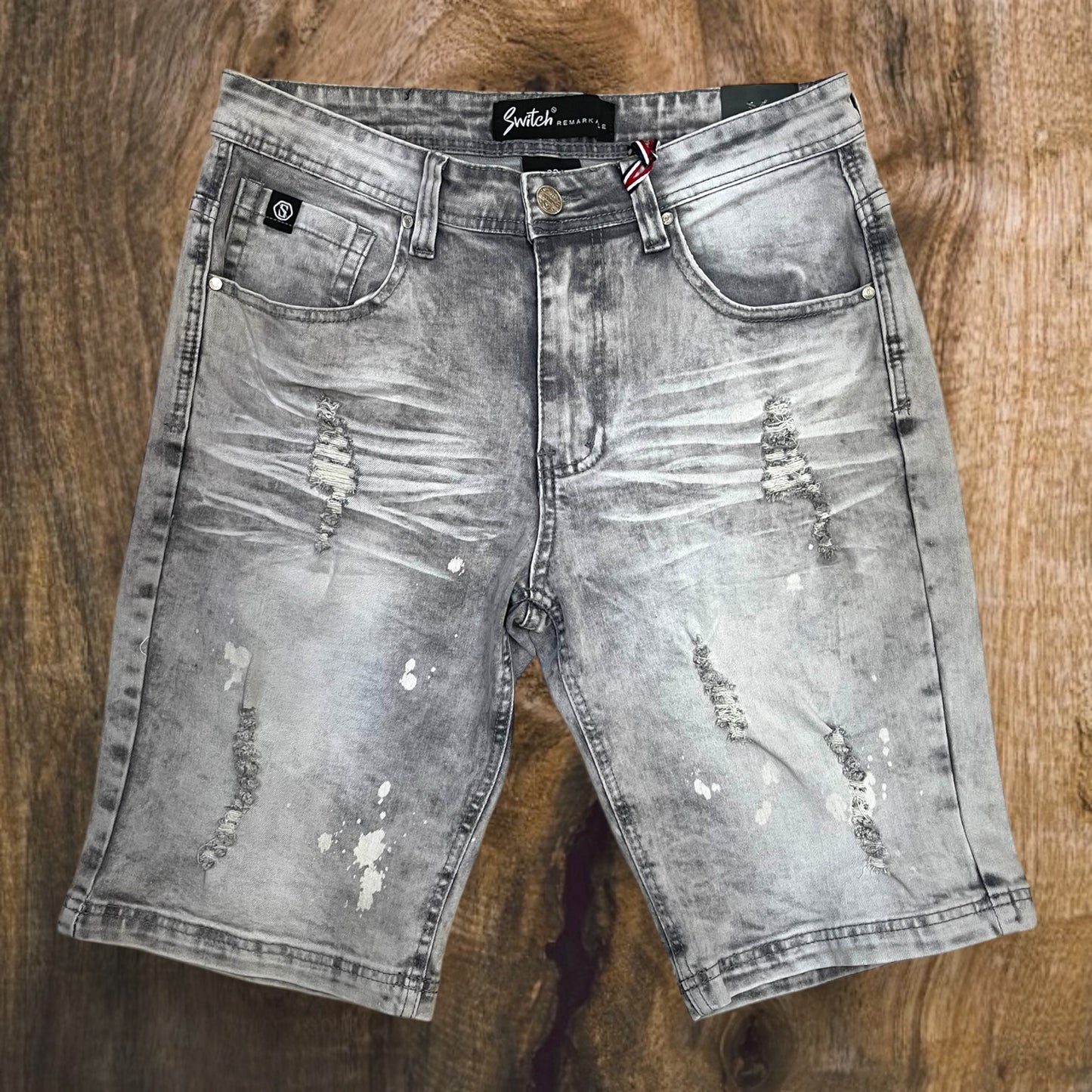 SS4701 - Ripped Denim Stretch Shorts