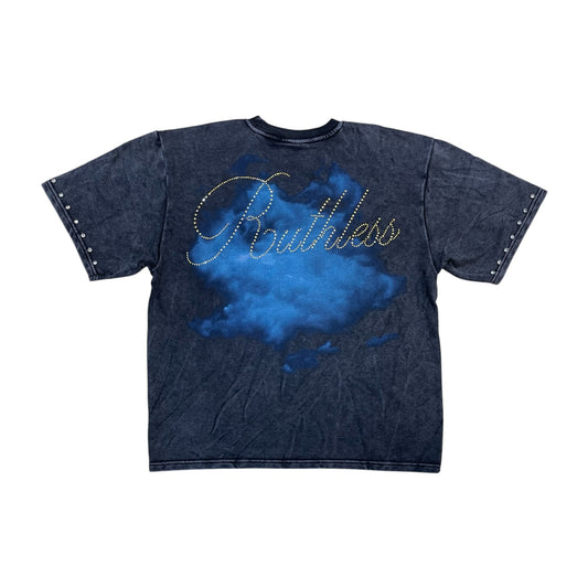 WH-610-11179 - Ruthless with Rhinestones n Studs Cropped Graphic T-Shirt