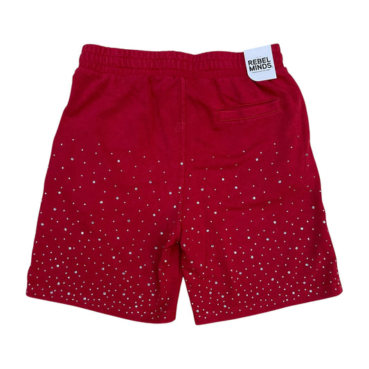 610-11966 - Washed Rhinestone Galaxy French Terry Fleece Shorts